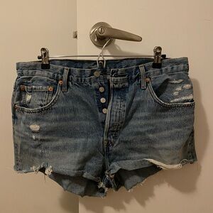 Levi's Distressed Blue Jean Shorts